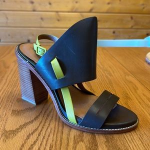 Eight-fifteen stacked heel